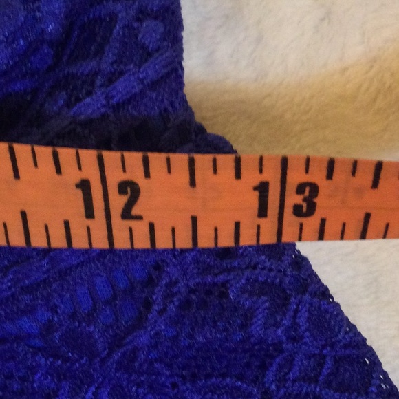 B Darlin Royal Blue Lace Midi Dress - Picture 5 of 10